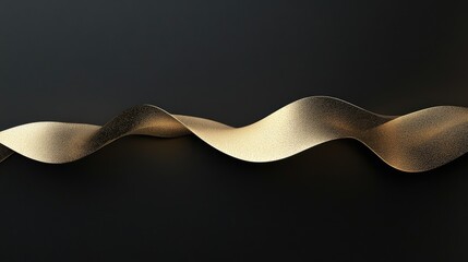 Wall Mural - golden wave abstract design on black background