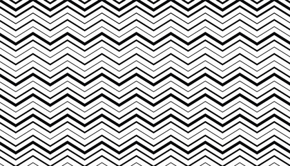 Aufkleber - Zig zag chevron seamless line pattern. black diagonal zigzag background. diagonal line stripes. geometric tiles. black diagonal lines background