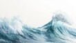 © AbstractAI - Dynamic ocean wave crashing with frothy white spray, set against a pristine, soft white background, capturing the essence of nature's power.