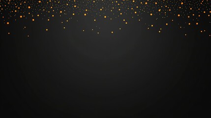 Wall Mural - coal black background with minimalistic orange dots at the very top, leading into a clear, unoccupie