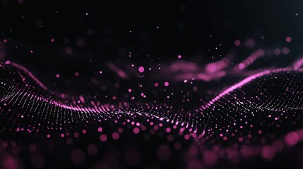 Wall Mural - dark black background with small glowing magenta dots, giving a futuristic and energetic vibe.