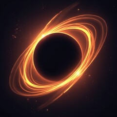 Wall Mural - Black Hole Icon with Glowing Event Horizon