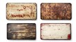 © Rakyandani - A collection of four vintage-style signs with different textures and finishes, suitable for decoration or signage.