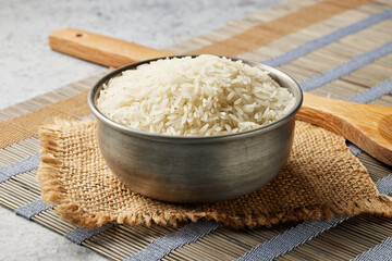 Canvas Print - bowl of raw rice