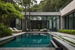 © Saktanong - Modern Poolside Serenity with Lush Green Backdrop