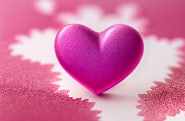 Wall Mural - pink heart in confetti