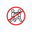 © Krrish - No fight sign flat line symbol set.