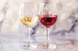© Alla - A pair of wine glasses placed on a table, ideal for use in food and drink related content