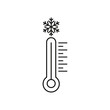 © Krrish - Thermometer cold icon flat line symbol set.