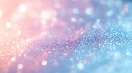 Wall Mural - Sparkling Pink Blue Glitter Bokeh Lights Festive Background