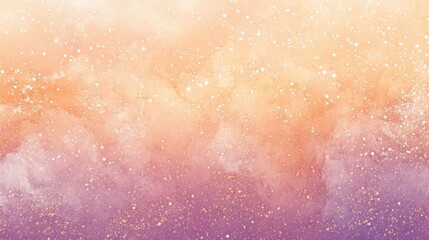 peach, purple, and gold glitter galaxy watercolor background