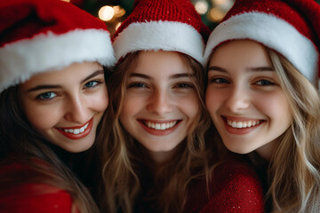 Wall Mural - Ai generative photo of happy people celebrating new year holidays