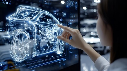 Leinwandbilder - Design concept for the electric vehicle (EV) technology sector.