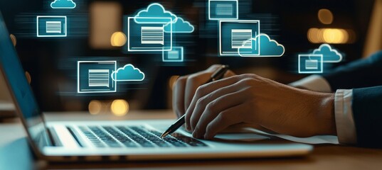 Leinwandbilder - A concept for an enterprise document management system, software that searches for documents and manages them online, and a tool to manage software development projects directly.