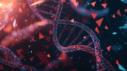 Leinwandbilder - Abstract DNA molecule medicine blue 3D background of biotechnology.