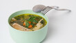 © Ramli - Homemade chicken soup in a bowl on a white background