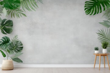 Wall Mural - Dense arrangement of tropical green leaves covering the ground in a natural setting