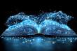 © nddcenter - digital book with glowing pages and sparkling data streams, symbolizing education and technology. This minimalistic design represents fusion of knowledge and innovation