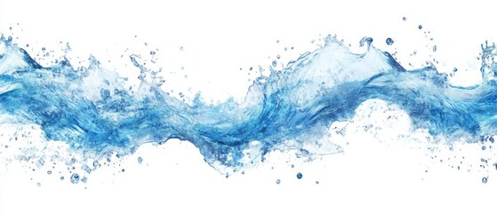 Wall Mural - Blue Wave splash isolated on white background