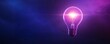 © ratatosk - Glowing purple light bulb on dark background. Creative thinking concept. Technology startup and business idea. Problem solving. Energy solution