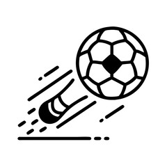 Soccer ball in motion icon