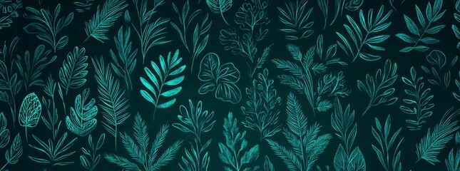 Wall Mural - Luxury nature leaves pattern for wallpaper, featuring golden banana leaf line arts. Hand-drawn outline ideal for fabric, print, cover, banner, and invitation use. A modern illustration showcasing the