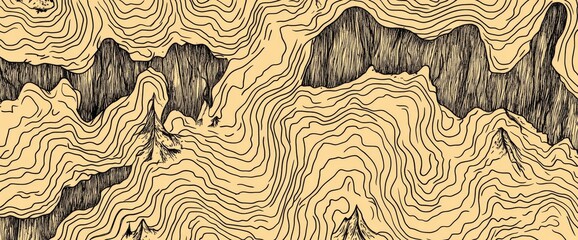 Abstract modern line art background with minimalist pencil-drawn contours and doodle-style curves. Perfect for fabric design, prints, cover art, banners, decoration, and wallpaper.