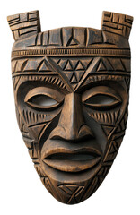 PNG Intricately carved wooden mask with tribal design