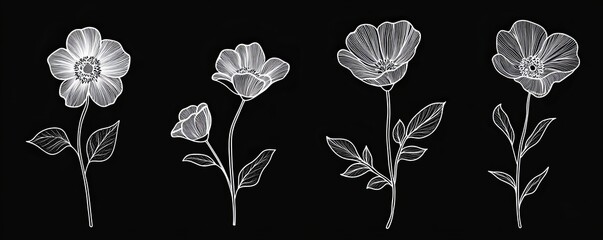black and white flower