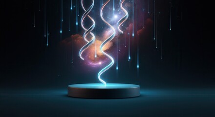 Wall Mural - enigmatic energy spiral in cosmic environment with stars