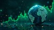 © Hordina Anastasia  - background globe and financial symbols, dollars and euros, color blues, greens, and silvers to convey stability global financial system, globe, world events