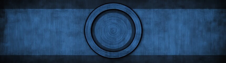 Wall Mural - Glowing blue geometric lines on a dark blue background create an abstract design. The pattern features modern, shiny blue circles, embodying a futuristic technology theme. Perfect for covers,