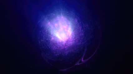 Wall Mural - a vivid purple sphere of light radiates from the center, creating a captivating abstract design. ide