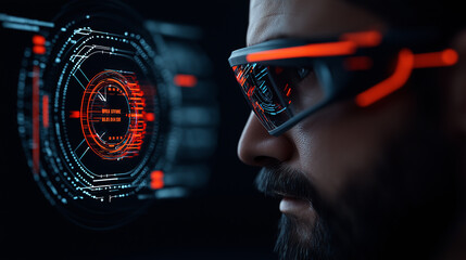 Poster - Futuristic biometric authentication system with advanced technology