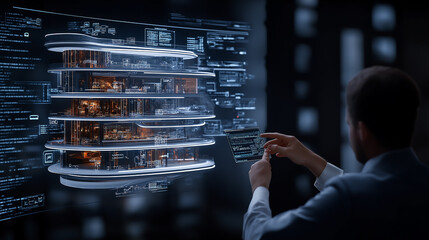 Fototapete - futuristic home with integrated smart devices and technology