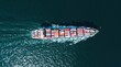 © Thumbs - Cargo ship navigating through clear waters, delivering goods in busy shipping route