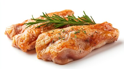 Raw chicken breasts marinated with rosemary.