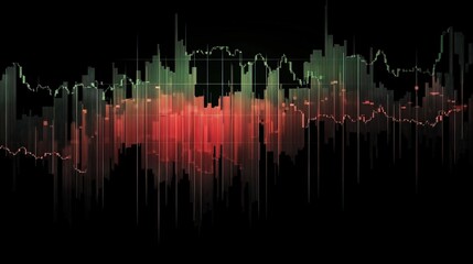 Poster - Stock market chart showing green uptrend and red downtrend