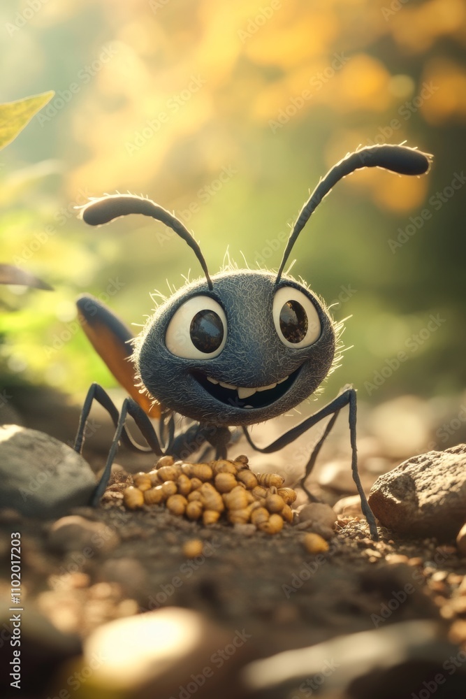 Cartoon insect illustration of cute animal vector bugs, bees, flies ...