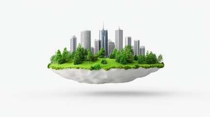 Wall Mural - Green energy, sustainable industry, and ESG standards. Environmentally friendly idea with a clear background.