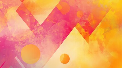 Wall Mural - Geometric mosaic patterns with bright tones create a dynamic retro wallpaper