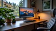 © win - Cozy Home Office Setup with iMac and Plants