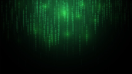 Wall Mural - matrix vector digital code rain in a matrix inspired futuristic style. light effect matrix backgroun