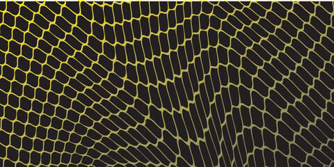 Curved net pattern with black background. Seamless design for sportswear or equipment like soccer goals, volleyball nets, basketball hoops, hockey nets, and athletic gear.