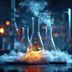 Poster - A chemical experiment in progress.