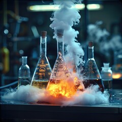 Poster - A chemical experiment in progress.