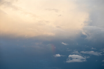natural cloudy sky, ornamental clouds, blue sky with light of sunshine having small and large clouds