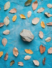 Canvas Print - Rock with Leaves