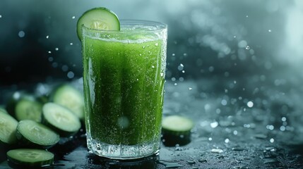 Canvas Print - Cucumber juice and slice