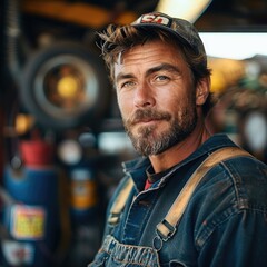 Leinwandbilder - An auto repair shop owner.
